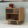 Hanah Home Mesita de Noche Roble y Gris Oscuro